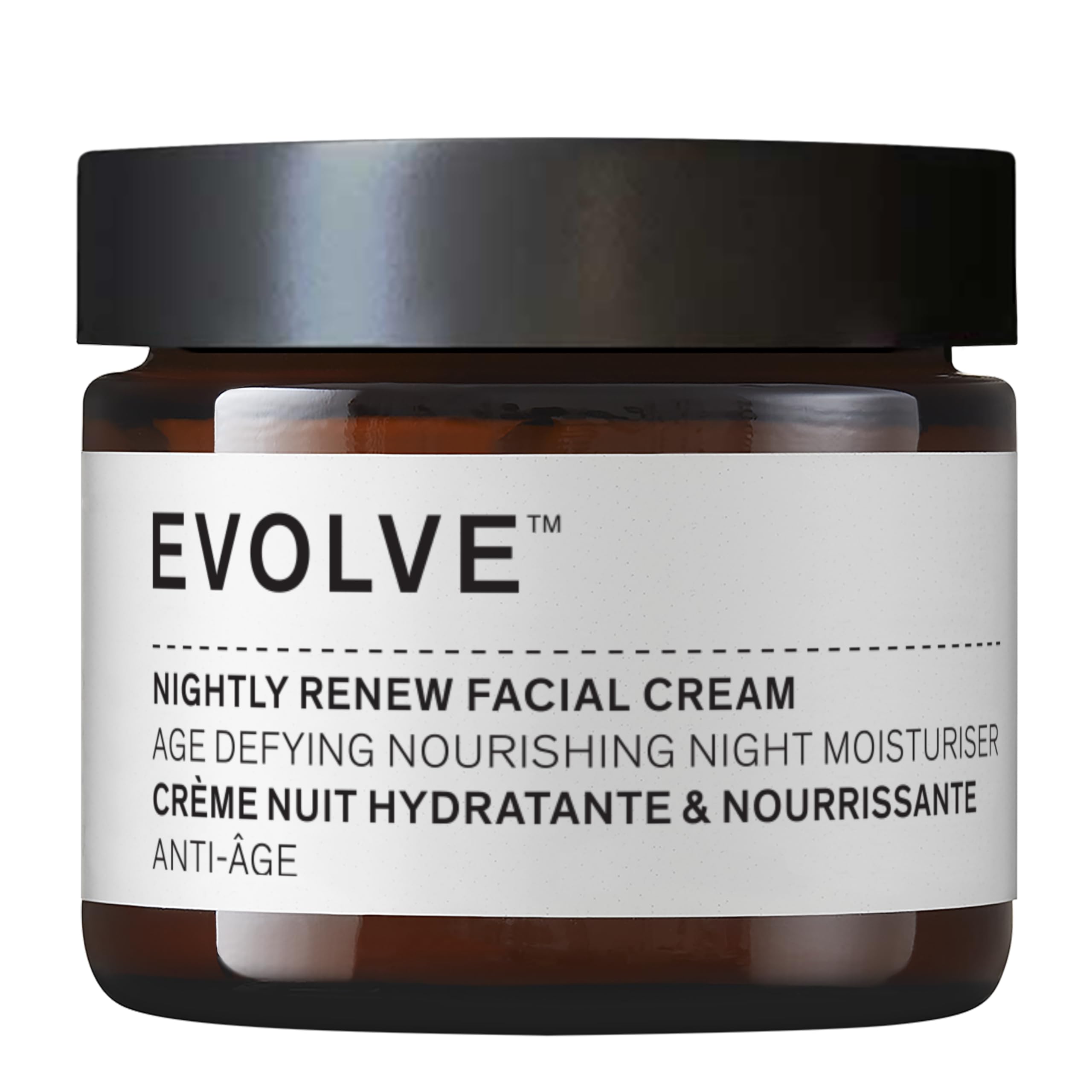 Evolve Organic Beauty Nightly Renew Facial Cream with Bio-Retinol - Organic Night Cream - Age-Defying Face Cream (60ml)
