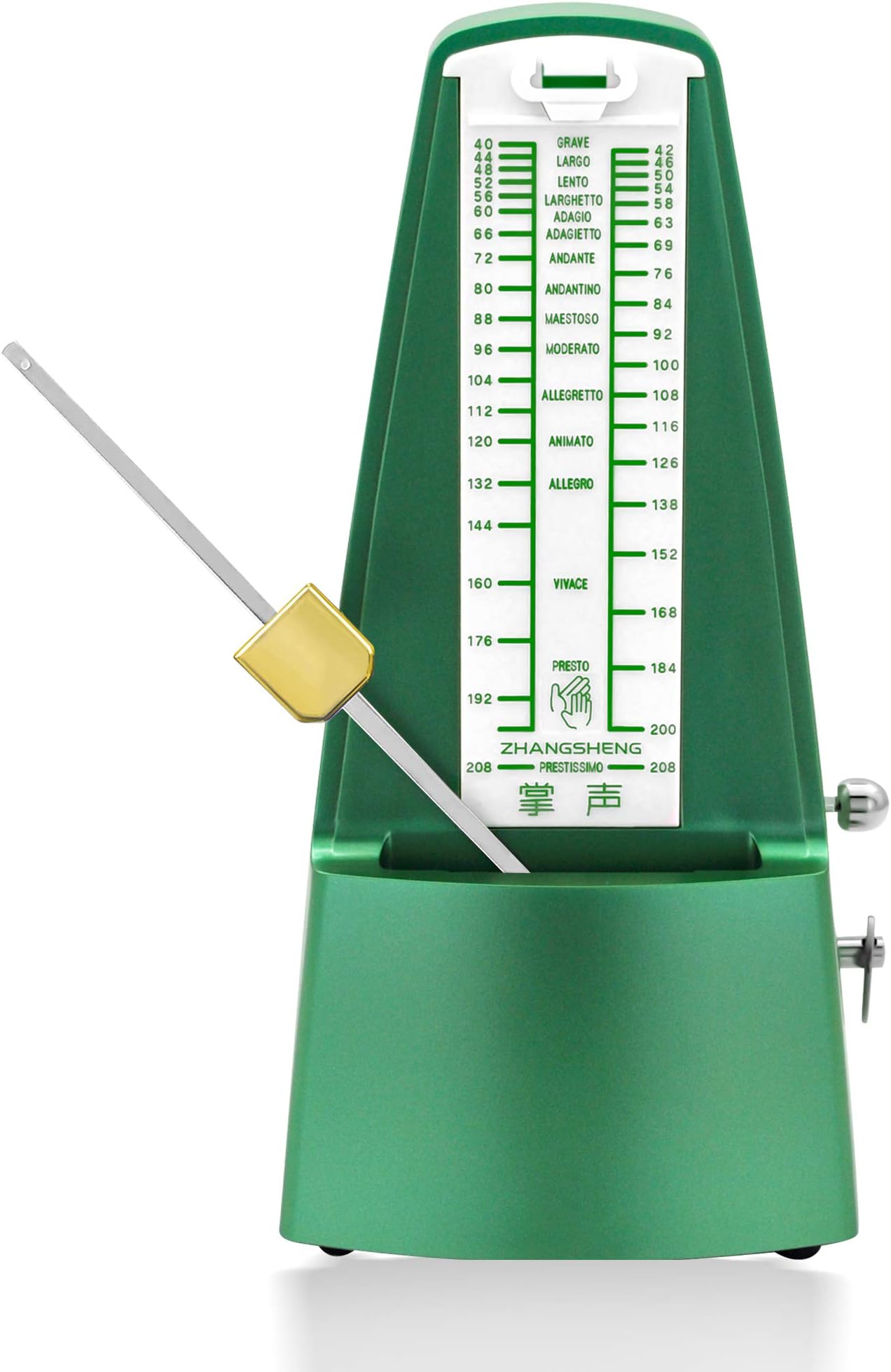 ZHANGSHENG X310 Mechanical Metronome for Piano, Guitar, Drums, Bass, Track Tempo & Beat, Instrument General-Purpose (Matte Green)