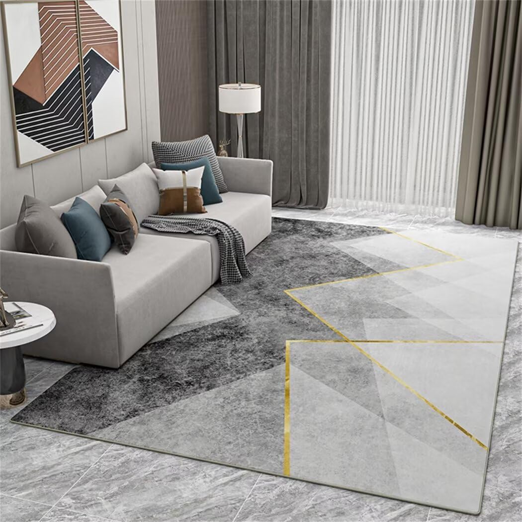 Tapis de sol gris lavable pour éliminer les taches du salon et couloir