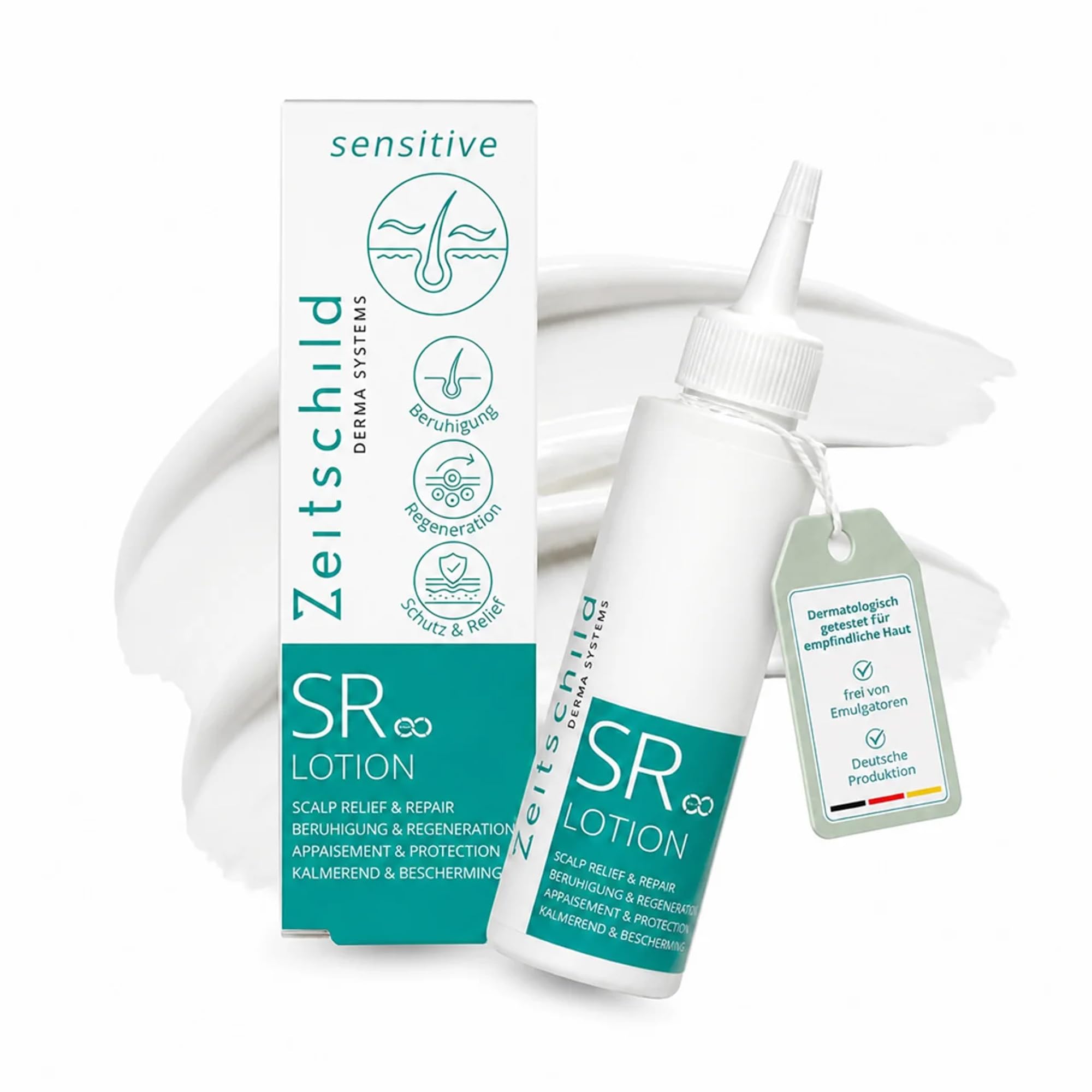 SR Lotion Kopfhautpflege 90 ml - Beruhigende Lotion gegen Juckreiz, Schuppen & gereizte Kopfhaut I mit Niacinamid & OLT-Technologie I parfumfrei, leicht, Made in Germany