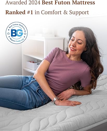 Miniatura 5 de ZonLi Colchón japonés de suelo tamaño matrimonial, tapete de tatami enrollable grueso con funda lavable 100% algodón, colchón portátil y plegable