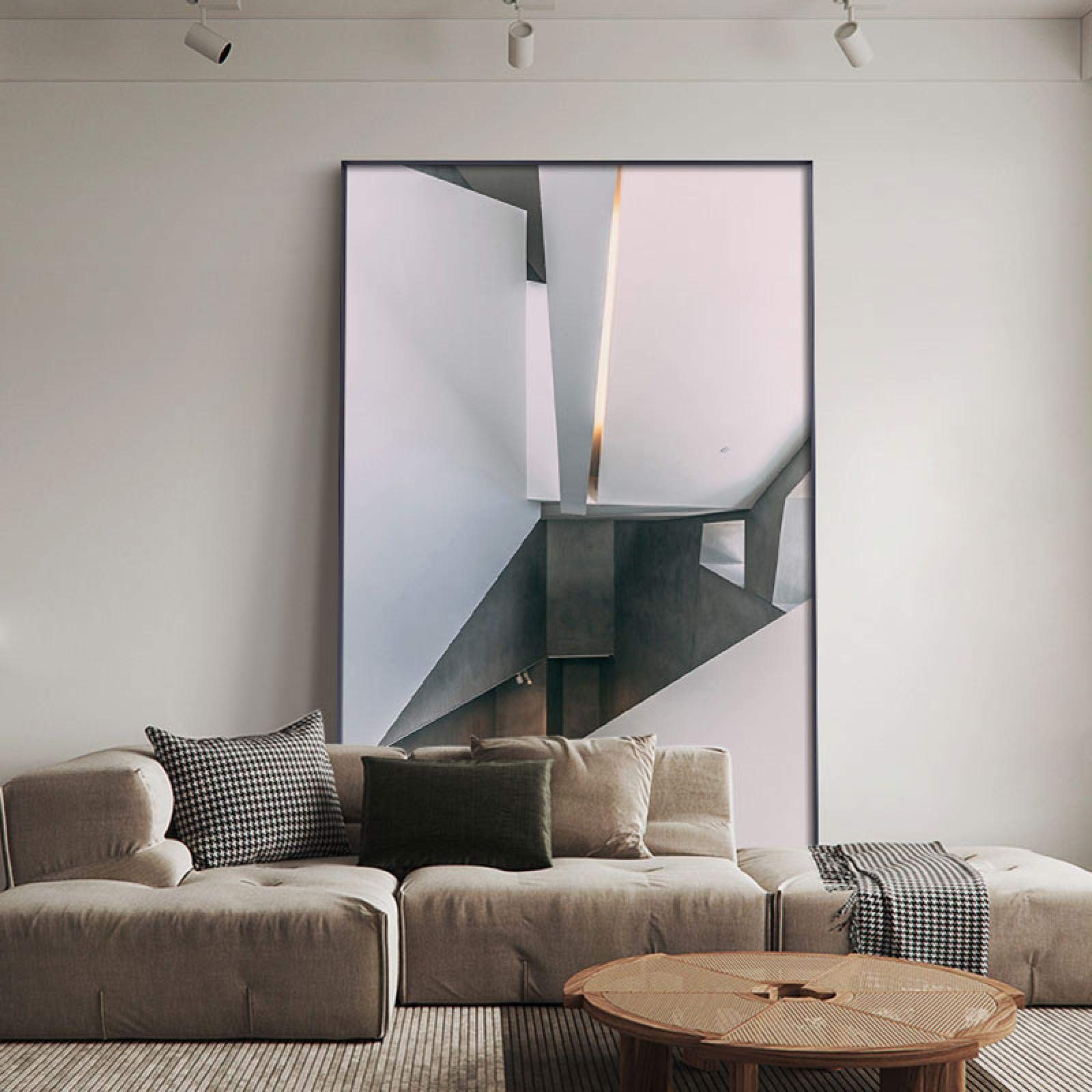 Toile peinture moderne 50x70cm pour relooker un mur de salon vide sans percer