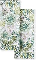 Martha Stewart Succulents Kitchen Towels 2-Pack - 100% Cotton Dual Texture, Absorbent & Durable 16x28