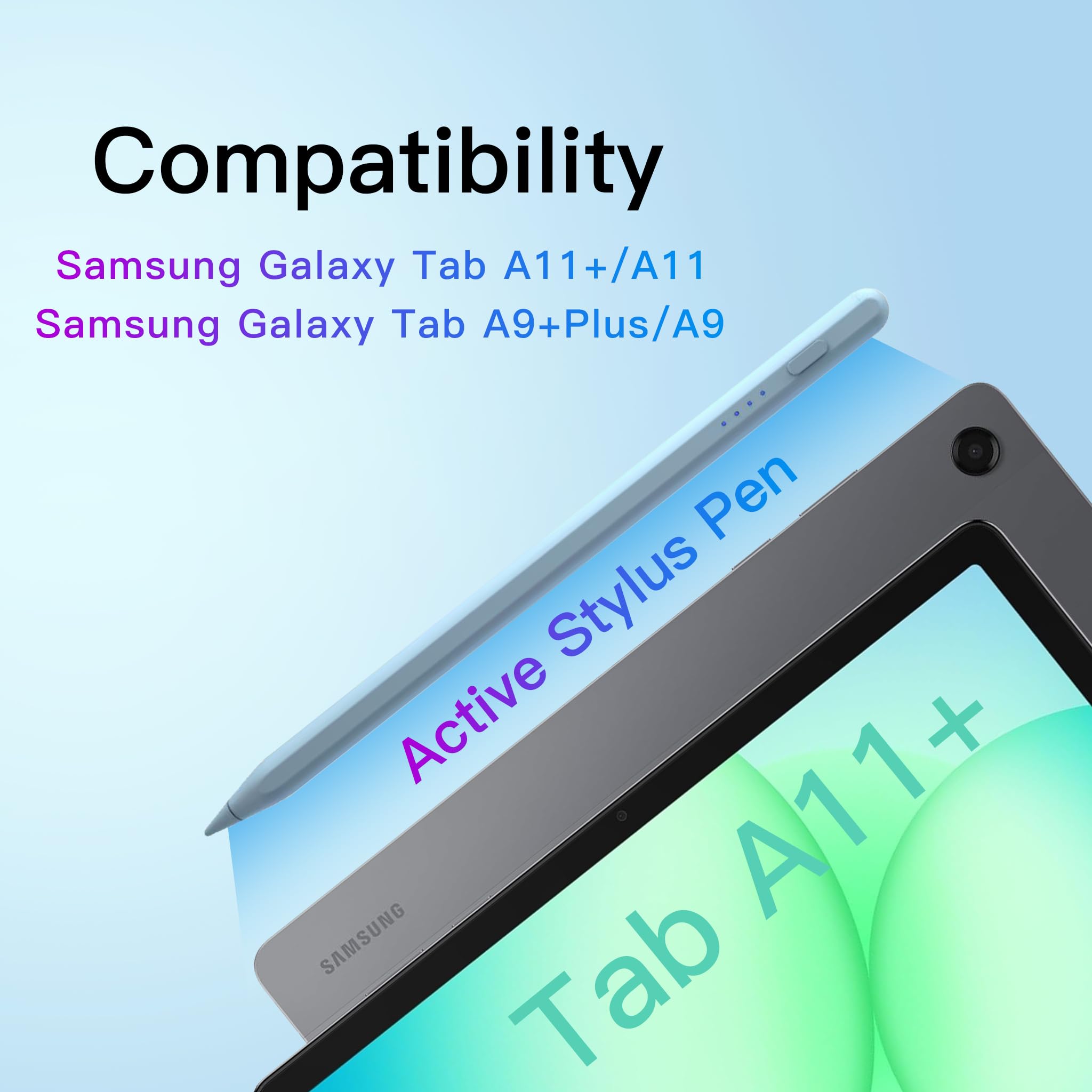 Penna Stylus Tab A11+ per Samsung Galaxy Tab A11/A9/A9+Plus Tablet Android Ricarica Rapida, Precisa S Pencil per Touchscreen Stylus (Blu)