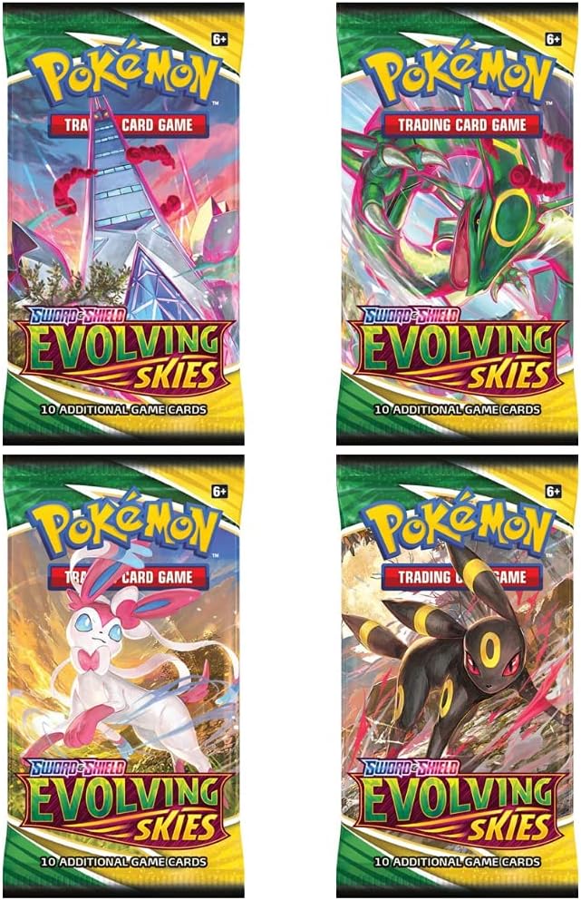 Pokemon Cartas Espada Y Escudo – Evolving Skies Booster Packs x4 - Inglés Cartas Originales - Cartas Originales