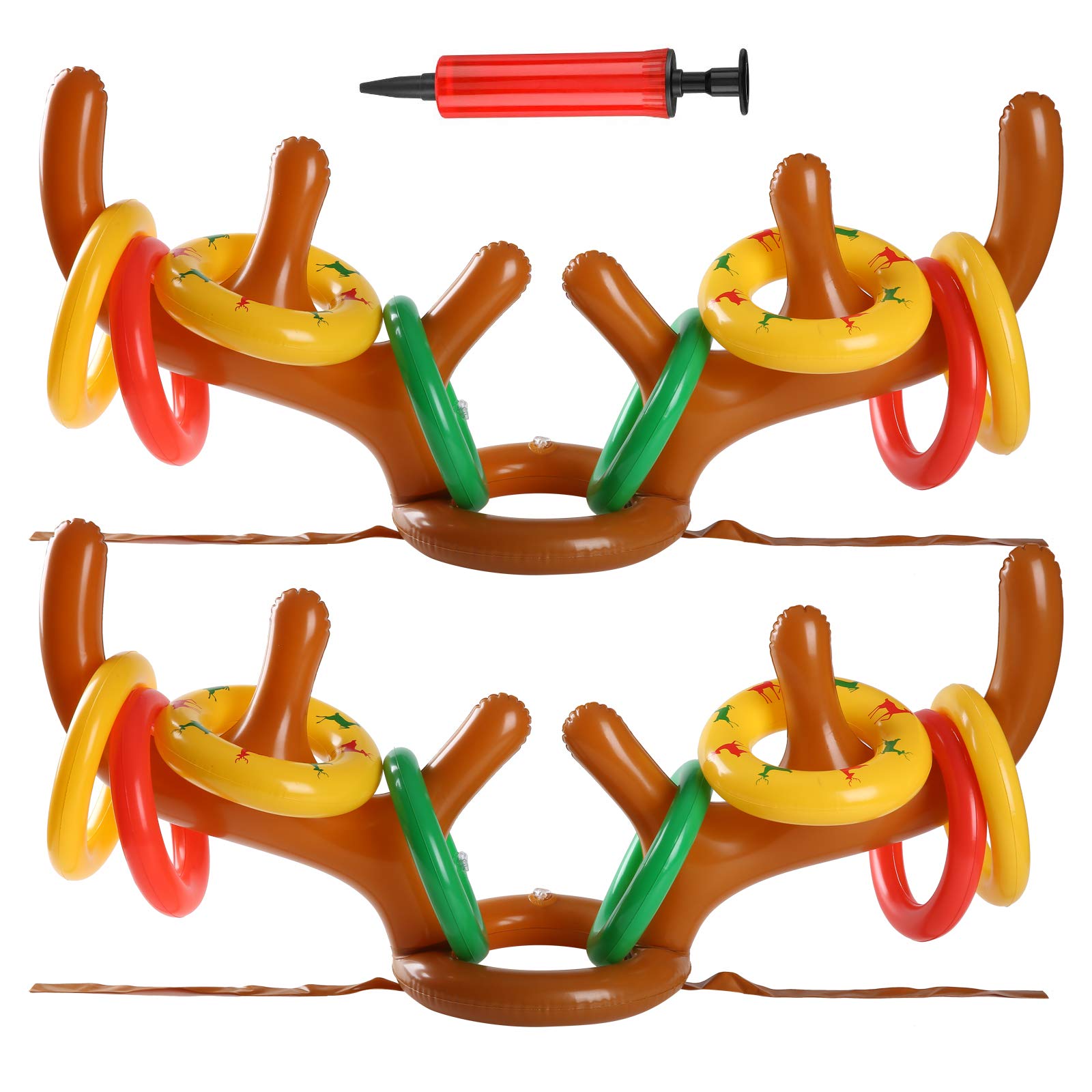 akiidoChristmas Party Toss Games, Inflatable Reindeer Anlter Ring Toss Game for Xmas Party Fun Games, Chirstmas Gift Stocking Stuff