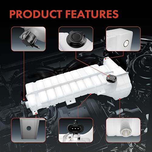 Miniatura 8 de A-Premium Depósito de refrigerante del motor con tapas (2) y sensor compatible con camiones Volvo VHD VNL VNM 2008-2024, Mack CHU CXN CXU 2008-2024,