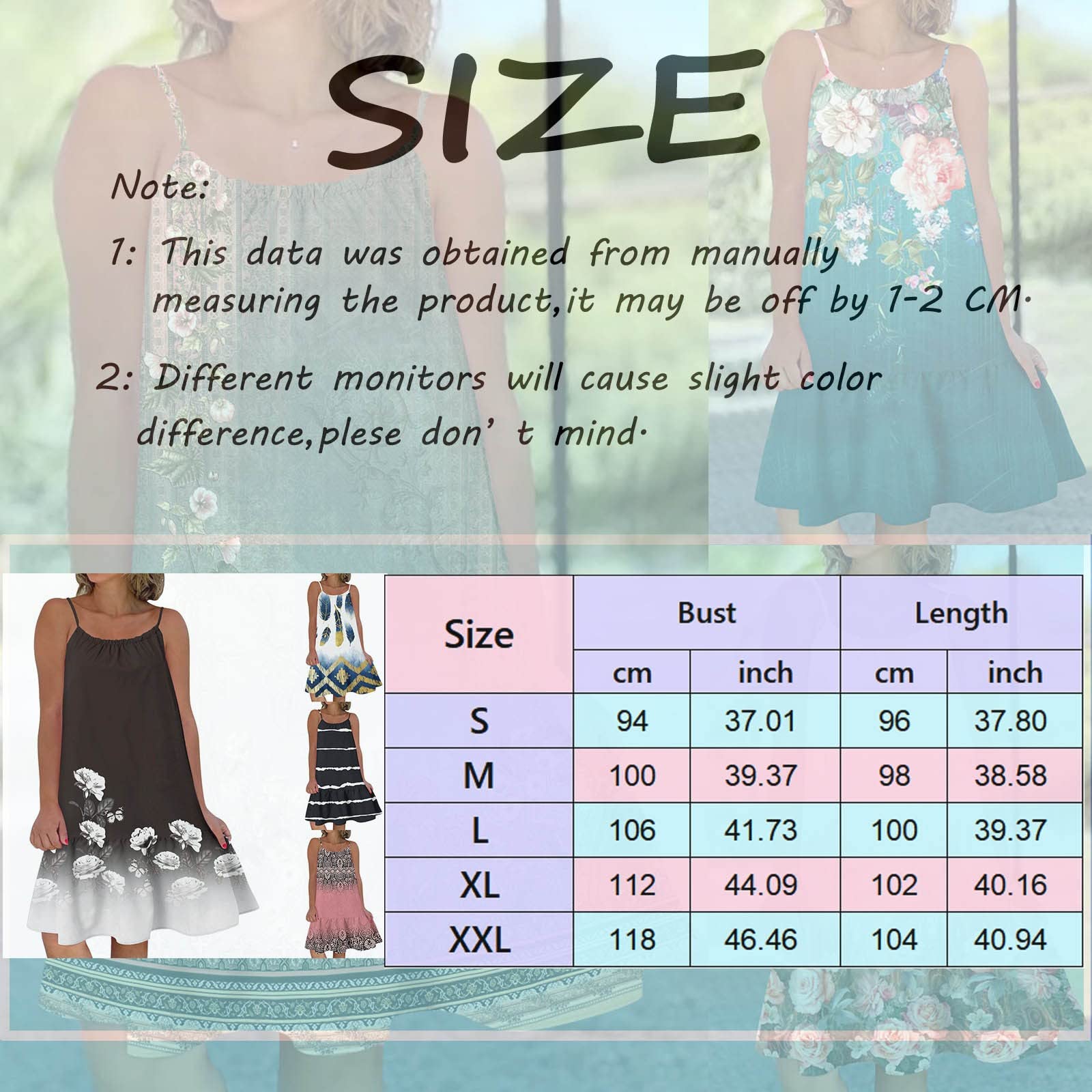Vrouwen Bloemen O Hals Ruche Zoom Spaghetti Strap Mouwloze Korte Jurk Comfortabele Strandjurk Casual Jurken voor Jonge Vrouwen, Zwart, XXL