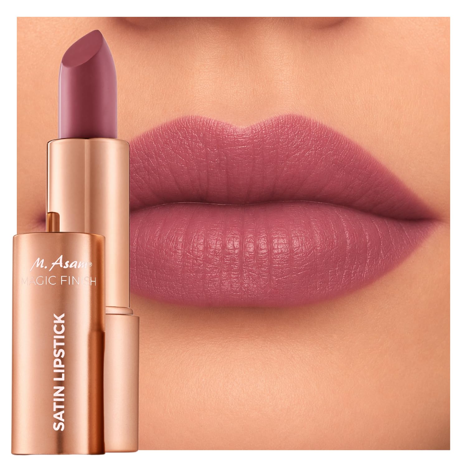 M. Asam Magic Finish Satin Lipstick Romantic Rosewood (0.14 Oz)