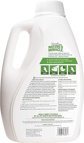 Miniatura 2 de Nature's Miracle Simply Pet - Removedor de manchas y olores, 128 onzas, fabricado con 86% de tensioactivos derivados de plantas, multicolor, 128.00
