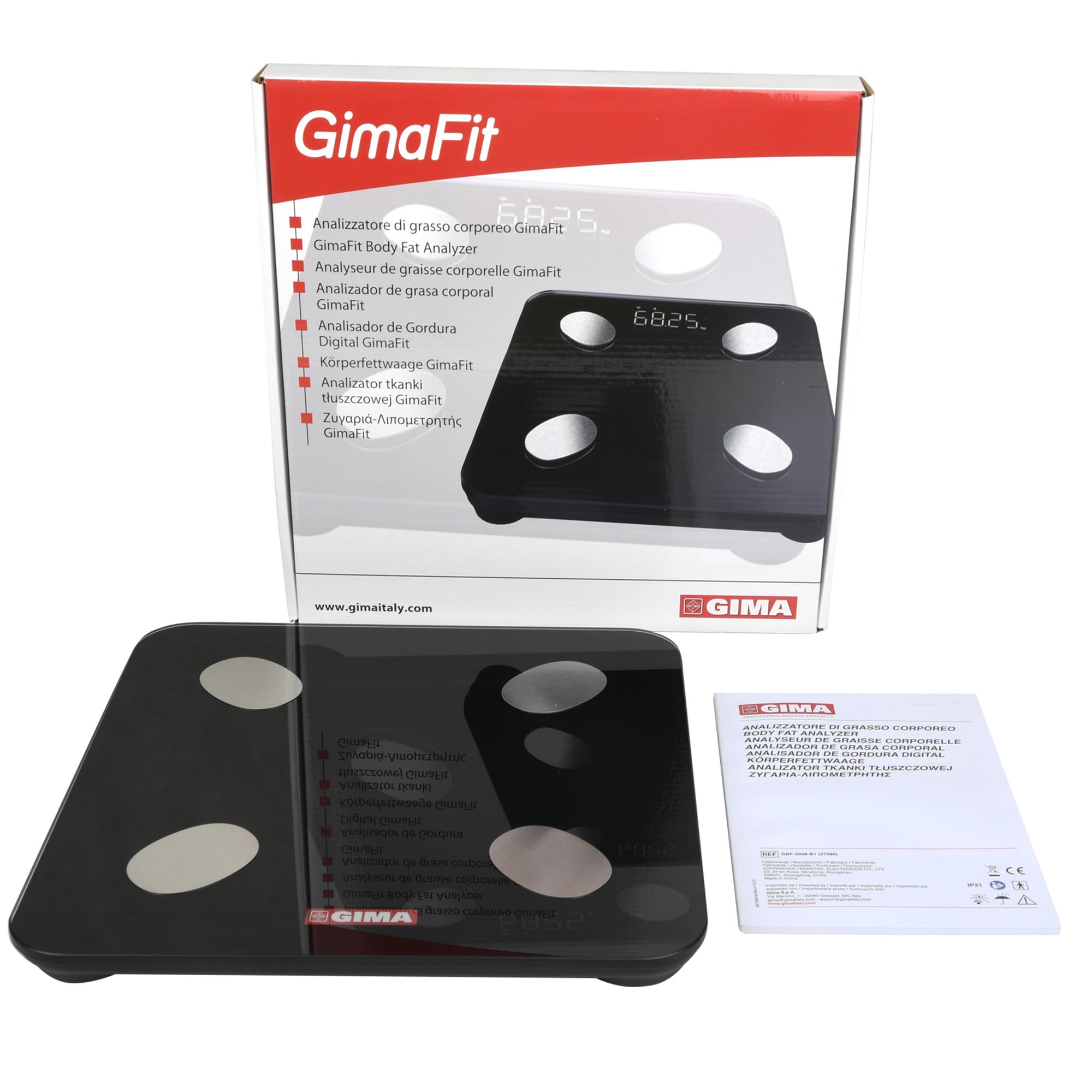 BILANCIA BODY FAT GIMAFIT con APP GIMA e Bluetooth - nera