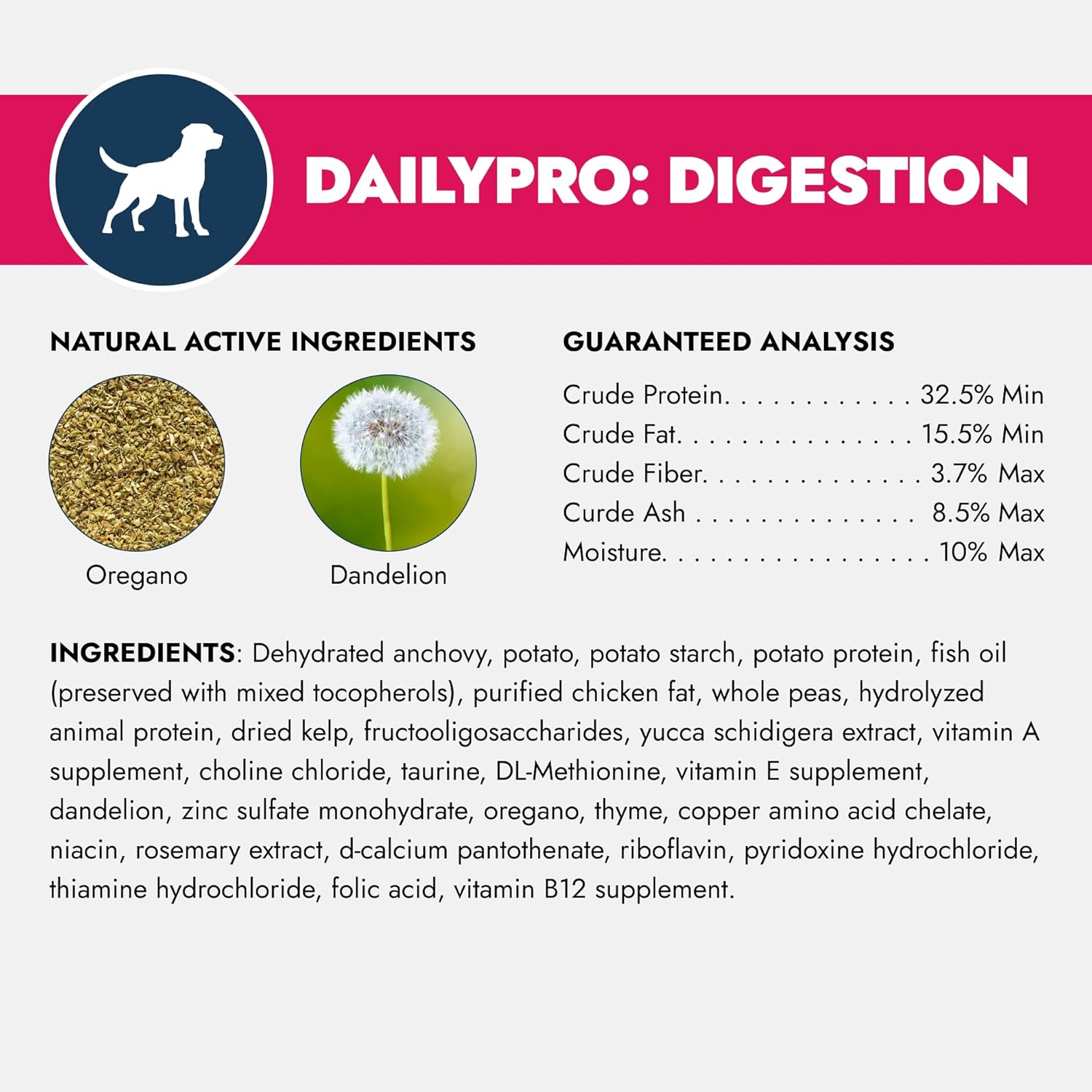 Forza10 – DailyPro Dry Dog Food for Medium Adult Dogs, Vet Formulated Dog Food for Digestive Support & Food Tolerance, Anchovy Recipe, Non-GMO, Made in Italy (22 lb)