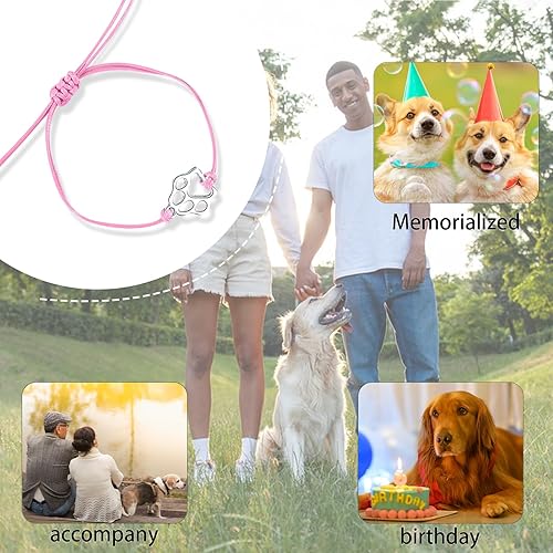 Miniatura 3 de Puppy Dog Bracelets for Women Men Dog Memorial Gifts for Dog Lover Friendship Gifts for Her His Couples Adjustable String