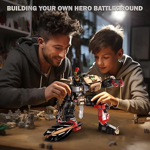 Miniatura 7 de JMBricklayer Mech Sets Robot Bloques de construcción para adultos 70127, Mechs Swordsman Assassin Figuras de acción Kit de modelo para construir,