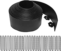 Vista 9 de Kit de bordes de paisaje, bordes de jardín de plástico de 20 pies con 25 estacas, bordes de césped de 4.5 pulgadas de alto para patio, césped, borde