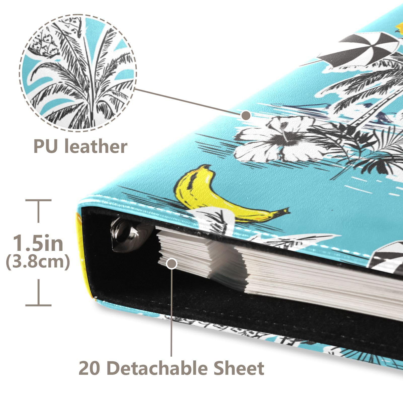 Álbum de fotos, álbumes de fotos, autoadhesivos, para estantería de fotos, álbumes de fotos para 6 x 8 pulgadas, color azul isla tropical