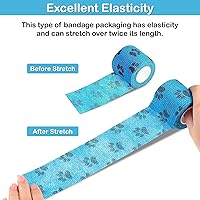 Vista 4 de Vendaje autoadhesivo, 9 unidades de 2 pulgadas x 5 yardas, cinta adhesiva no tejida, envoltura para mascotas para perros, caballos, mascotas