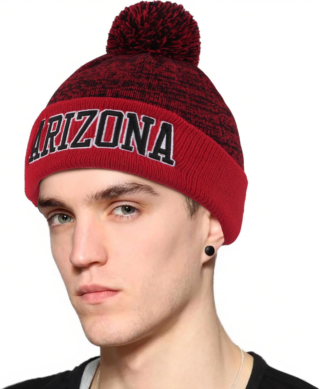 Football Beanie Hat for Men and Women Super Soft Pompom Knit Cap Winter Skullcap Toque - Image 5