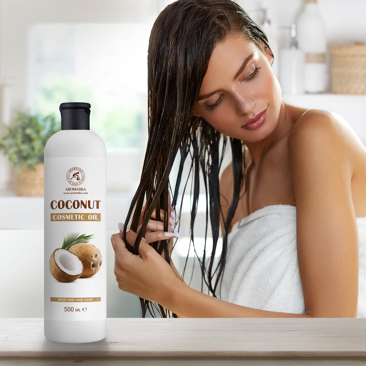 Coconut Oil Set 2x500ml - Base Oil - Hair Care - Moisture - Body Care - Skincare - Exotic Coconut Aroma - Cosmetic oil - Beauty - Image 3