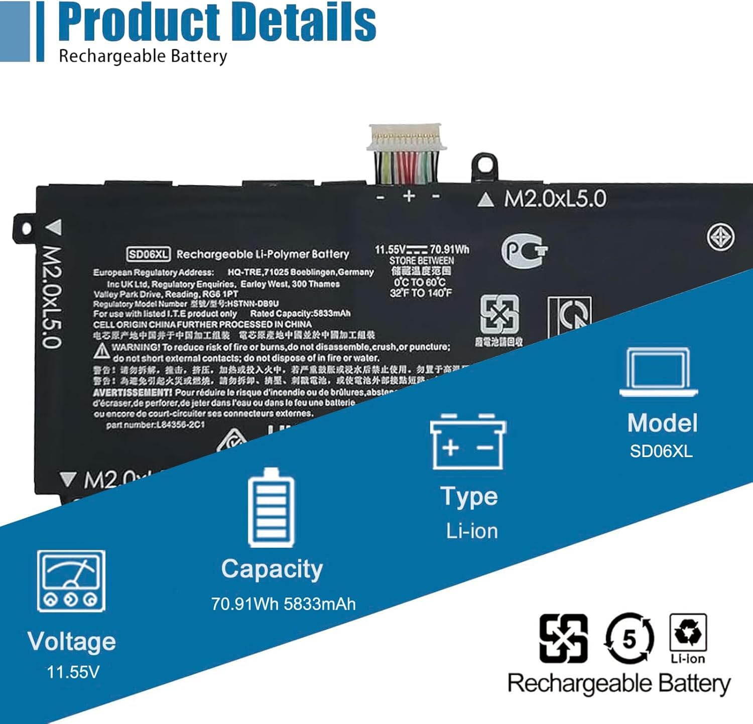 Amazon.com: VANPIR SD06XL Laptop Battery Replacement for HP Omen