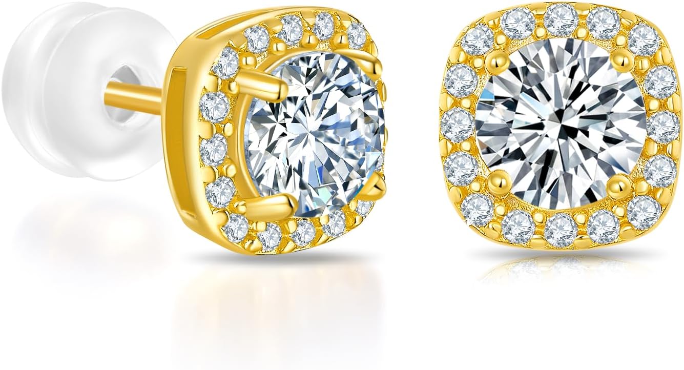 Moissanite Stud Earrings 925 Sterling Silver Lab Created Earrings for Women Men DOJOJOSA Jewelry Gifts