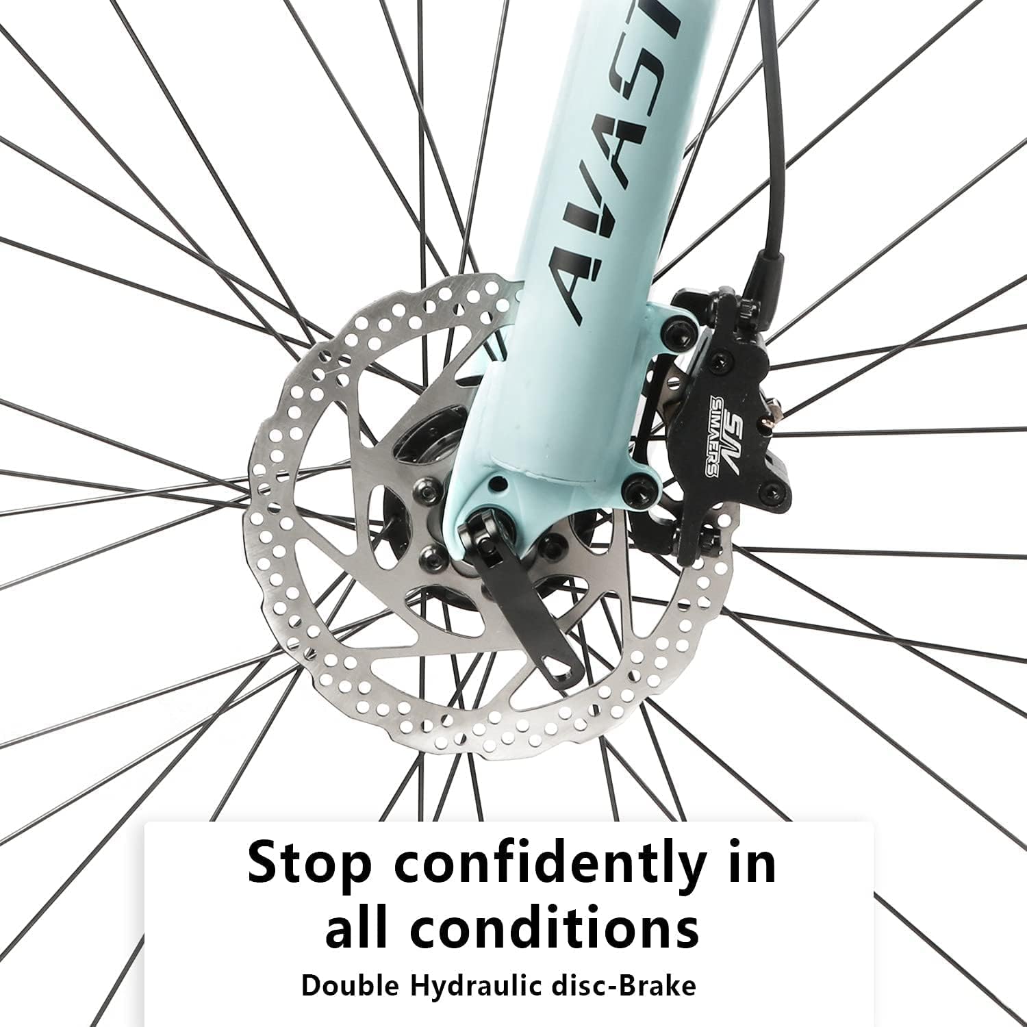 AVASTA 27.5 Youth/Adult Mountain Bike, Aluminum Frame Hydraulic disc-Brake and Lock Out Suspension Fork, 24-Speed Bicycle for Men Women,Light Blue : Sports & Outdoors