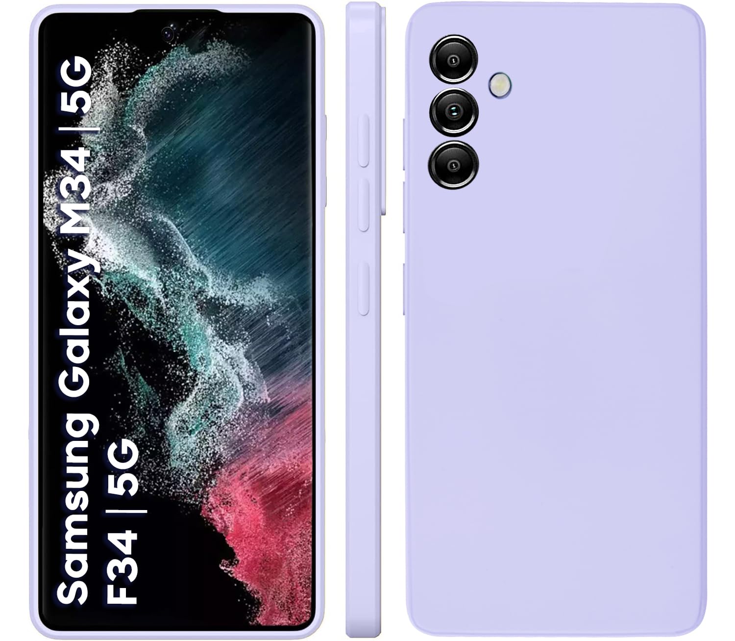 TRUEUPGRADE Liquid Silicone Designed Back Case Cover for Samsung Galaxy M34 5G / F34 5G | Microfiber Inside | Bumper Back Cover Case for Samsung Galaxy M34 5G / F34 5G - Light Purple (B0CGR64F3B) Amazon Price History, Amazon Price Tracker
