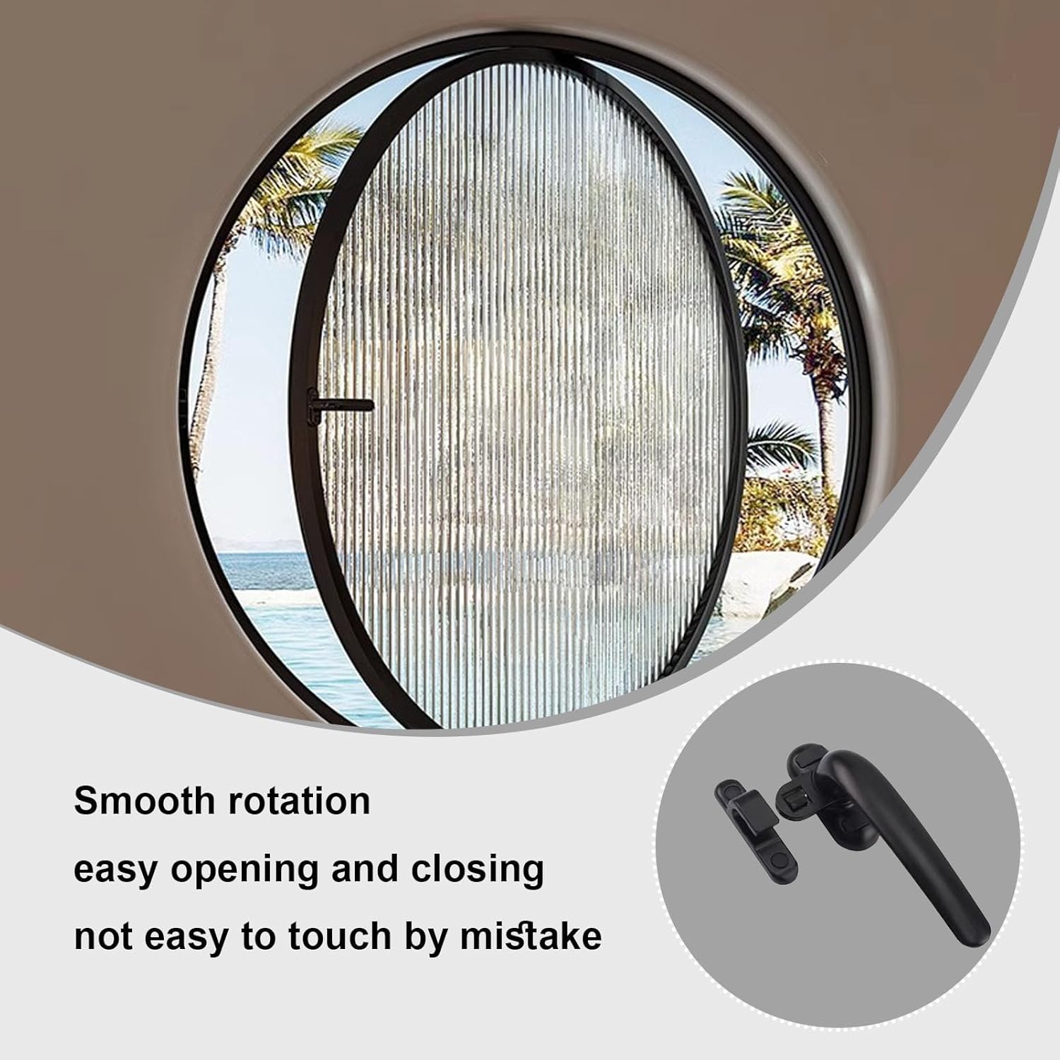 Shed Windows Round Rotating Windows That Open 360° Around Tempered Glass House Window for Attic, Kitchen, Study, Bedroom(White,100cm/39.4in)