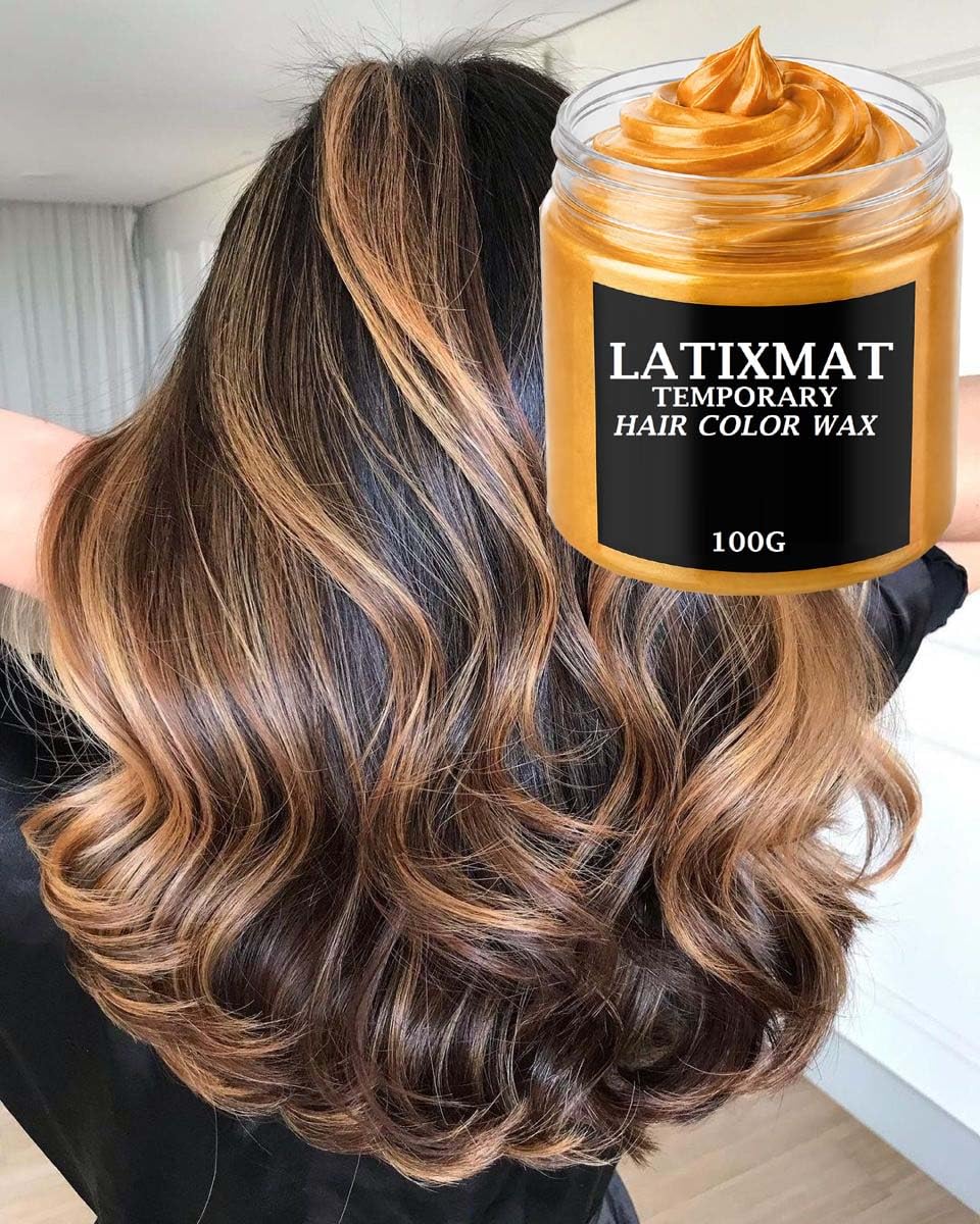 Golden Caramel Temporary Hair Color Wax | 100% Safe | Washable | No Bleach | No Damage | Look Natural & Suits on Every Skin Tone-image-48