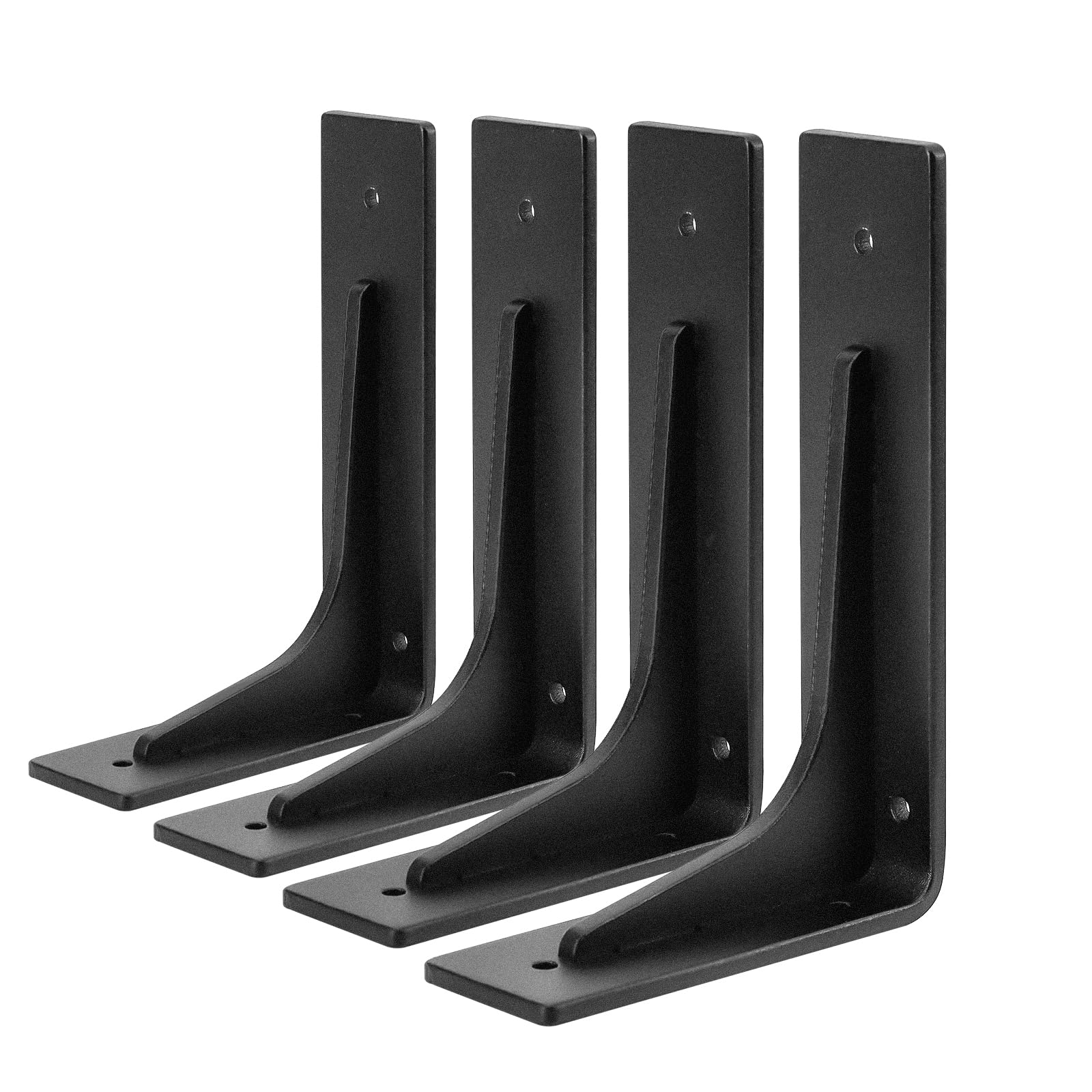 6"x 4"Shelf Brackets,L Shelf Bracketsn, Vertical Angle, Premium Alloy Metal Heavy Duty Shelf Bracket, high Strength Mounting Hardware Included, Corner Brace Joint,Pack of 4. (6 inch L+Beam)