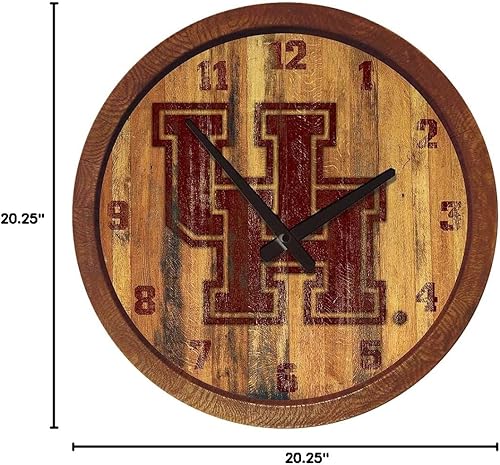 Miniatura 317 de The Fan-Brand NCAA Oklahoma Sooners: Faux Barrel Top Wall Clock Sports Team Bar Sign Décor - Home Man Cave, Party Decoration - Made On Demand