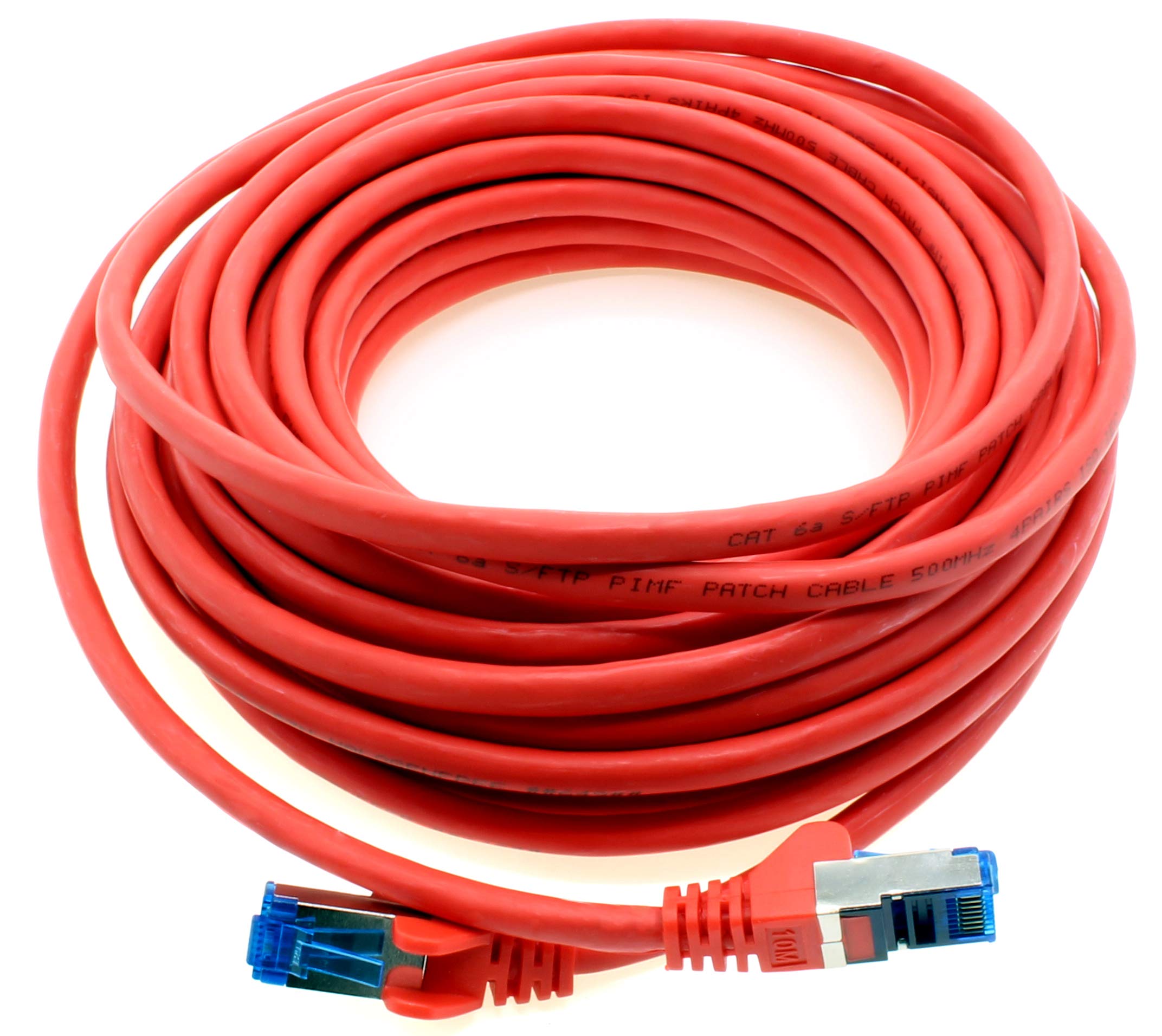 1aTTack.de 3 metri - CAT.6 - Cavo di rete LAN Ethernet Gigabit RJ45 CAT 6 Cavo patch A 10000 Mbit s Sftp Pimf 500 MHz compatibile con CAT5 CAT6 CAT7 Cat8 rosso - 10 pezzi