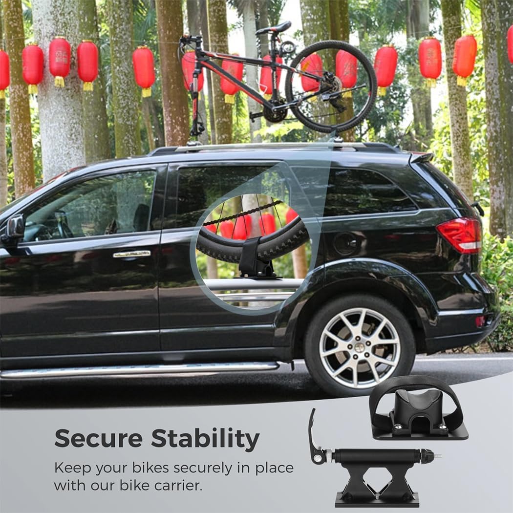 Roof Mount Securely, Quick-Release, Durable Aluminum Alloy, Universal Size, for Bike Transportation Storage, Bicycle Clamp, Bike Carrier for Truck, Truck Bed Bike Rack