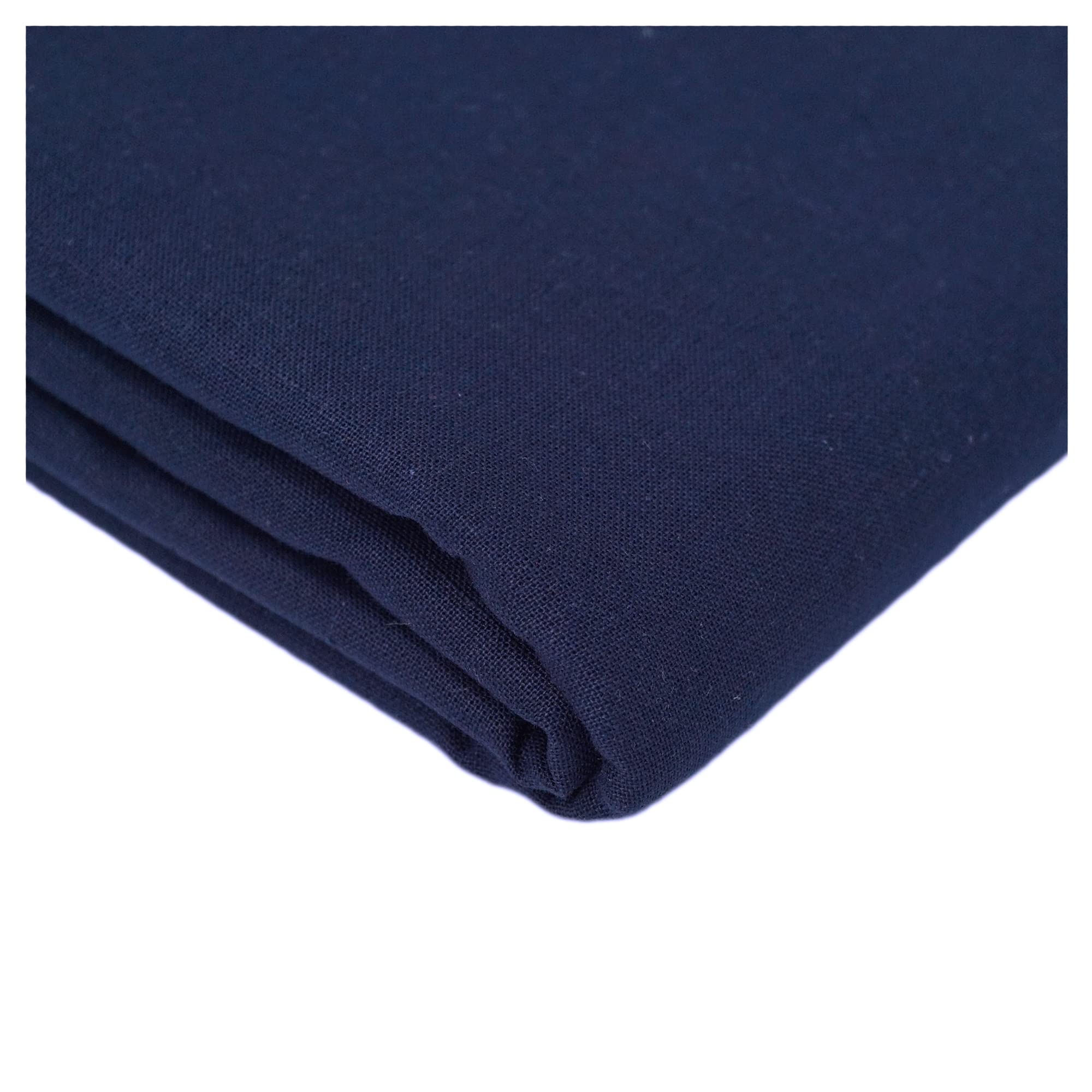 100% Cotton Plain Solid Dyed Fabric Woven Material Used for Dressmaking Crafts Quilting - 150GSM - 60” Width (2500cm x 150cm / 984" x 60", Navy)