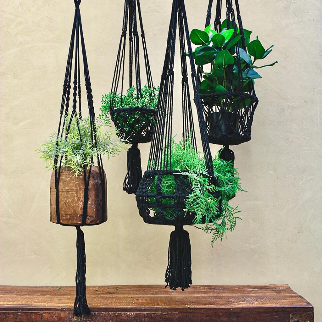 STUFF Loft Macramé suspendu en coton Ø 20 cm x H 105 cm