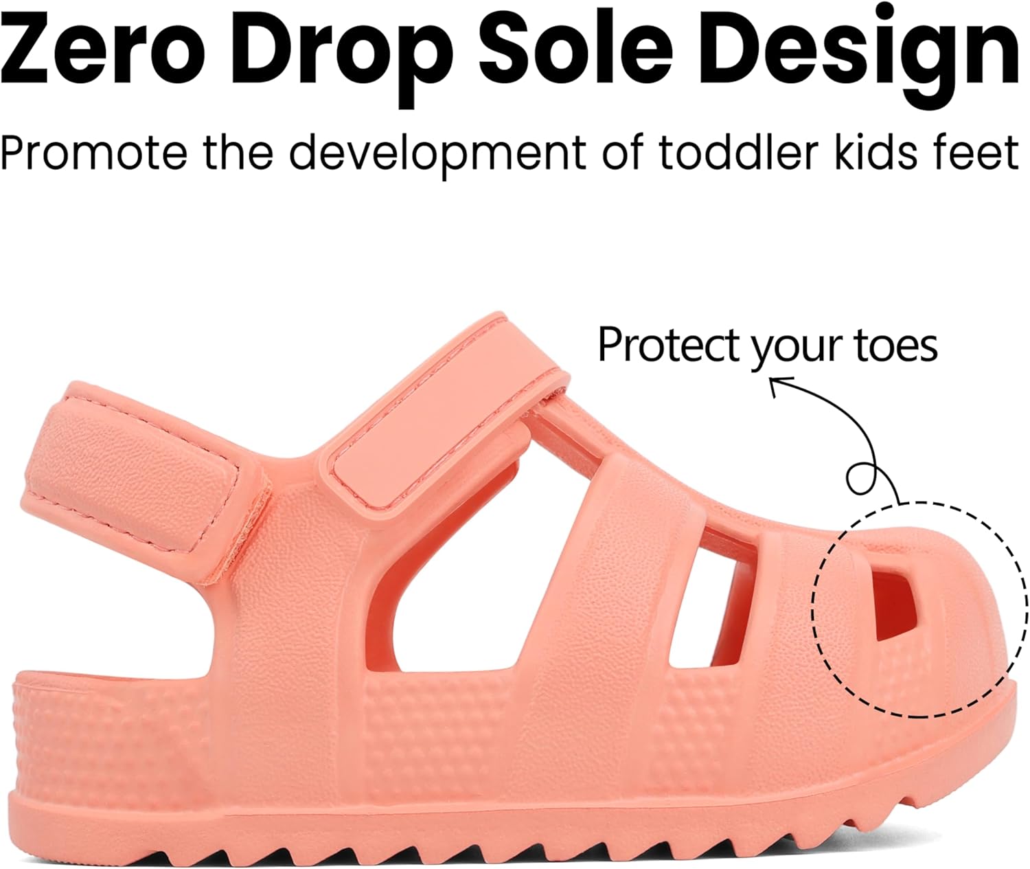 ChayChax Toddler Classic Fisherman Sandals Boys Girls Closed Toe Water Pool Beach Sandal Naturally Splay Peach Pink 8 Toddler image 4 of 6 B0G62XT83Y