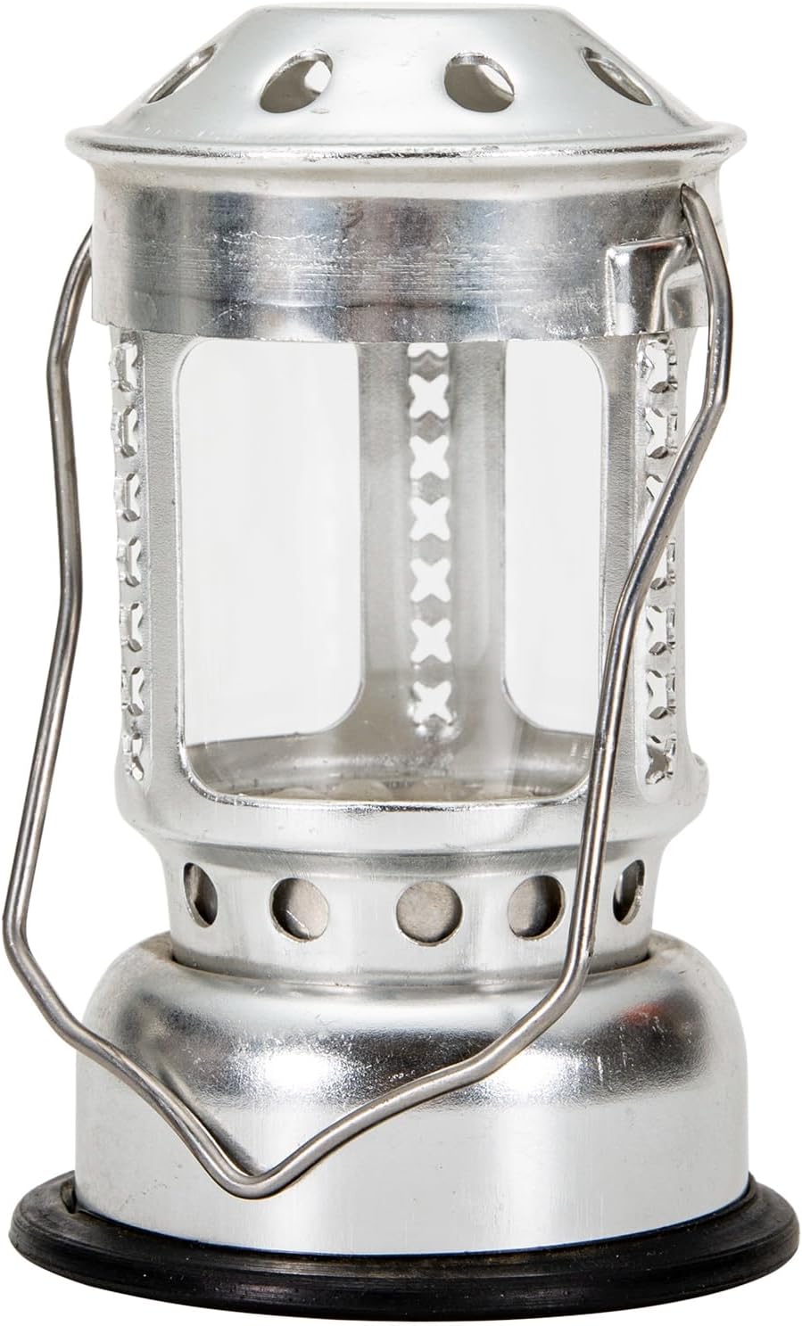 Portable Candle Lantern, Night Fishing Hanging Outdoor Camping Aluminium Alloy Candle Lamp, Metal Decorative Candle Lanterns, Vintage Hanging Lantern (Silver)