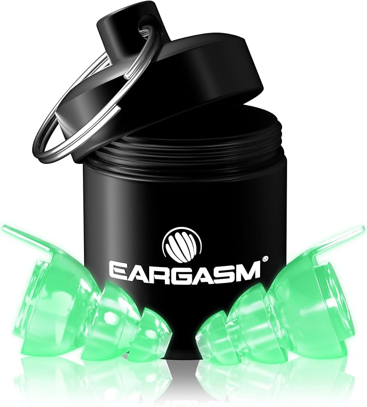 Eargasm Tapones para los oídos de alta fidelidad que brillan en la oscuridad para conciertos, festivales, músicos, DJ, protección auditiva nocturna - Tapones para los oídos reutilizables para una reducción de ruido de alta fidelidad de hasta 21 dB