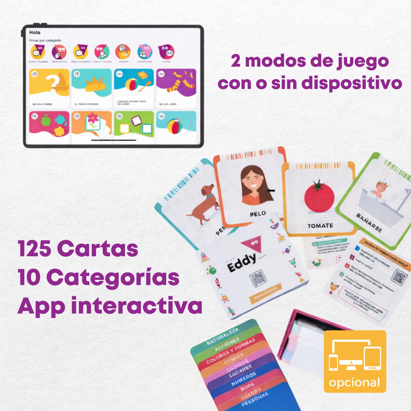 Cartas para Estimular el Lenguaje, Creadas por Logopedas | Primeras Palabras, Pictogramas y Comunicación | Juego de Memoria y Parejas con App | Niños 2-4 Años | Tarjetas Lavables