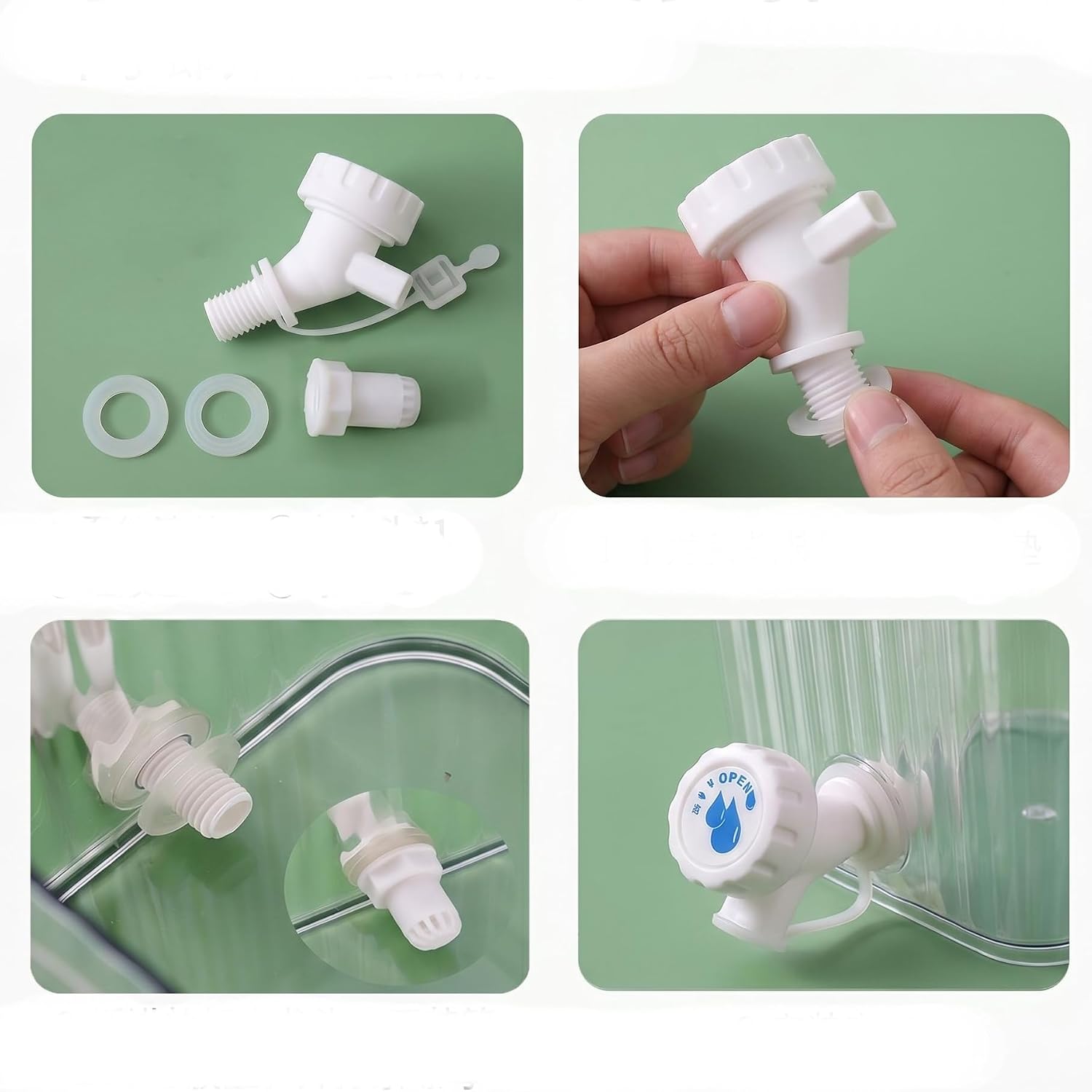 2 Pcs 1.3 Gallon Fridge Beverage Drink Dispenser with Spigot, Slim Plastic Water Dispenser Cold Drink Dispenser Leakproof for Indoor Outdoor Party BBQ Wedding