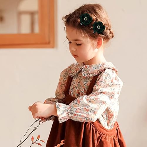 Miniatura 2 de Oaoleer - 10 lazos de terciopelo para el pelo de flores para niñas, lazos para el pelo de 2 pulgadas, accesorios para el cabello para bebés, niñas y