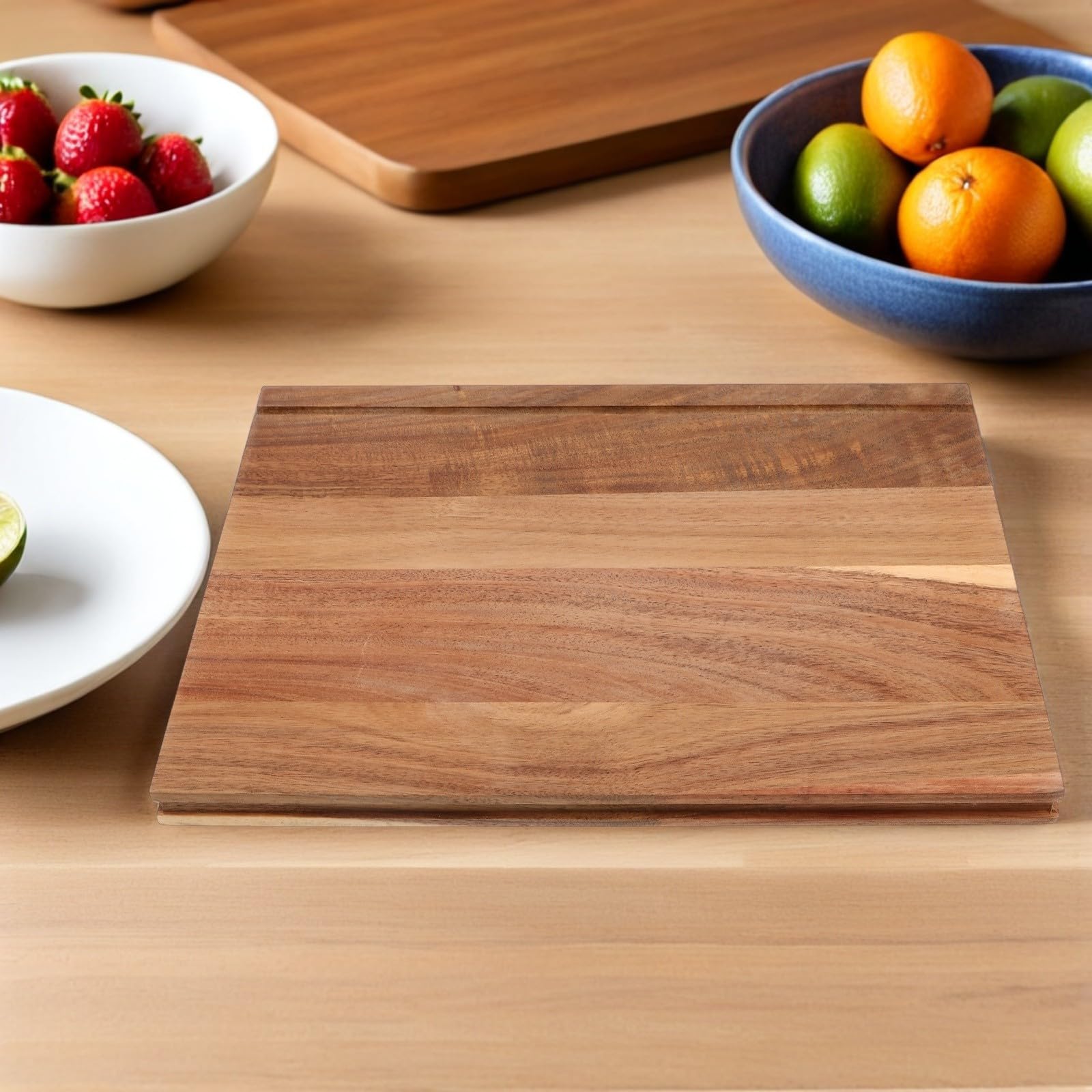 Didiseaon Tagliere a Forma di Libro in Legno Superficie Antiscivolo, Multiuso per Carne e Pasticceria, per Feste e Intrattenimento