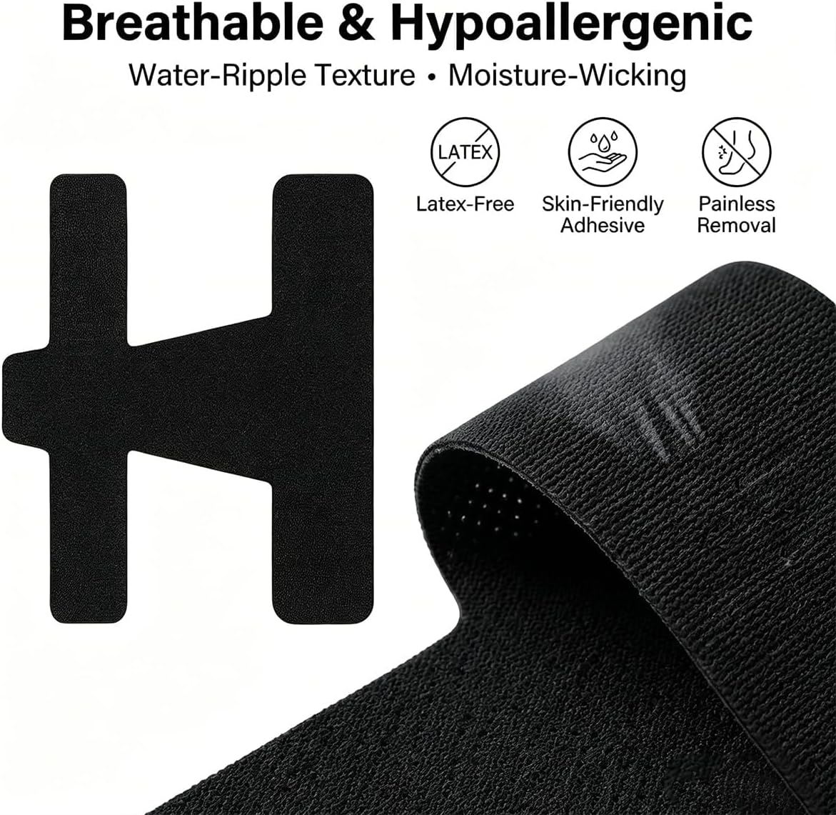 60PCS Pre-Cut Bunion Corrector Kinesiology Tape- Elastic, Breathable & Hypoallergenic