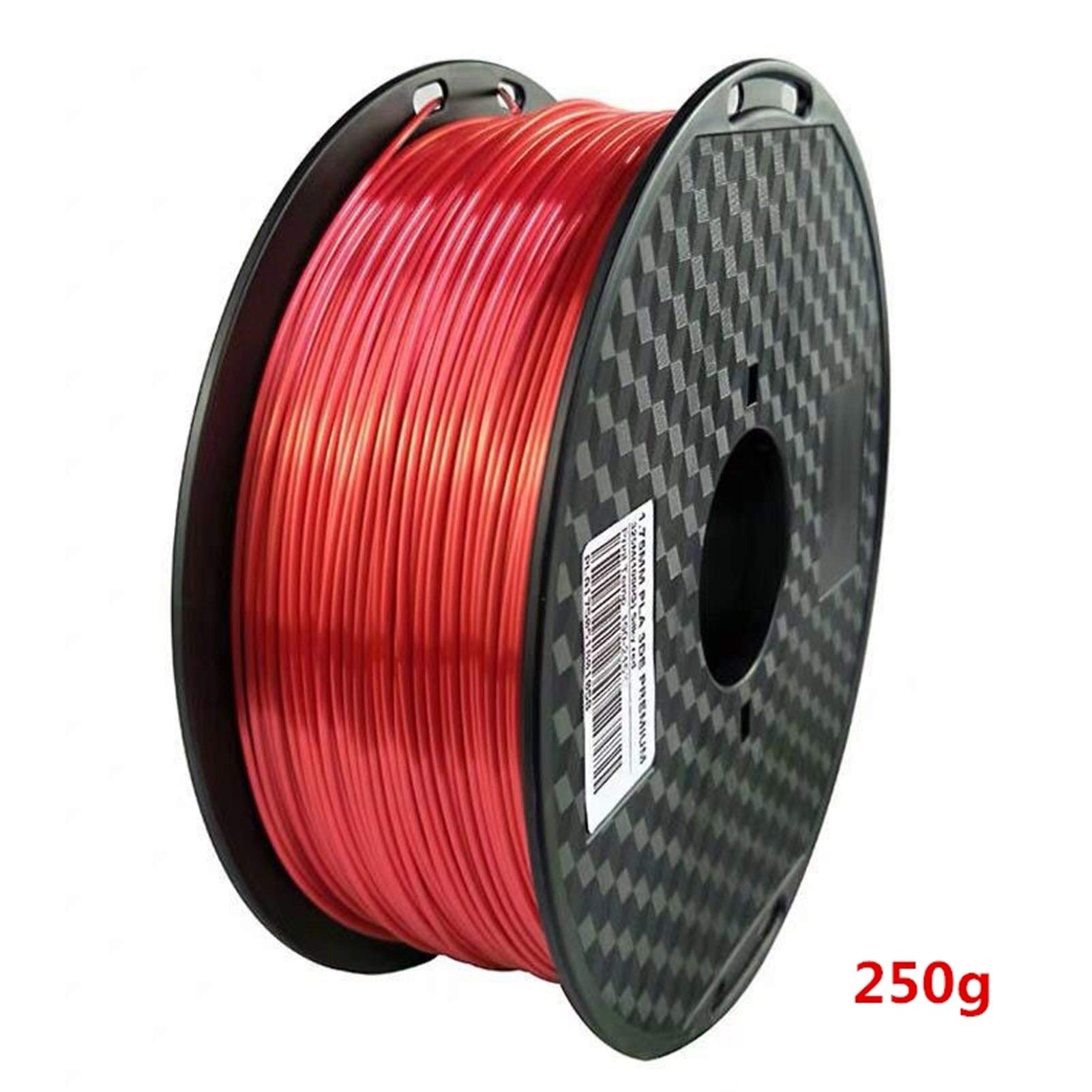 3D-Druckerfilament Silk PLA Rot 1,75 mm 3D-Druckerfilament, luxuriös, seidig rot, satter Glanz, 250 g/500 g/1 kg(Red 250g)