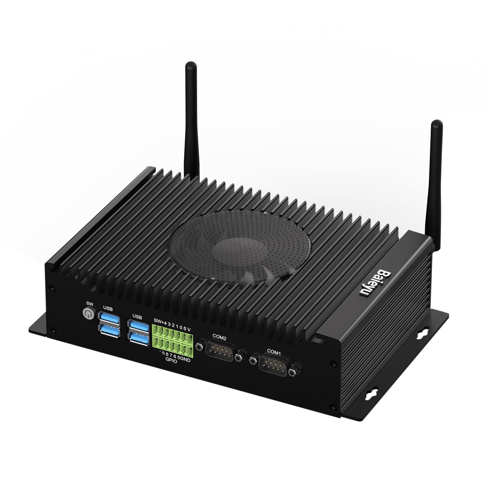 Baieyu Industrie Mini PC, Mini Computer Core i7-10810U, 16GB RAM 1TB SSD, 2 HD+DP Triple Display/WiFi 5/BT4.2/USB3.0/2*RS232/RS485 COM/GPIO, Industrie Mini Desktop PC unterstützt Linux/Ubuntu