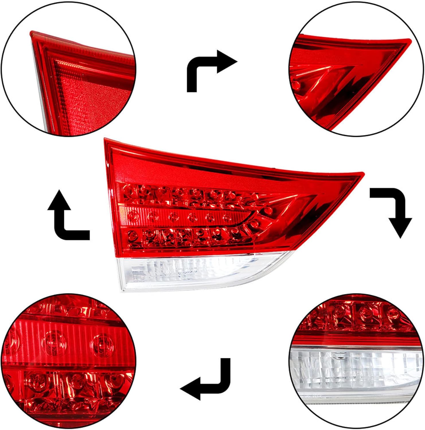 munirater 1-Pack Rear Left Tail Light Brake Lamp Assembly Replacement for 2011-2012 Sienna Base/Le/Xle/Limited Driver Side Inner