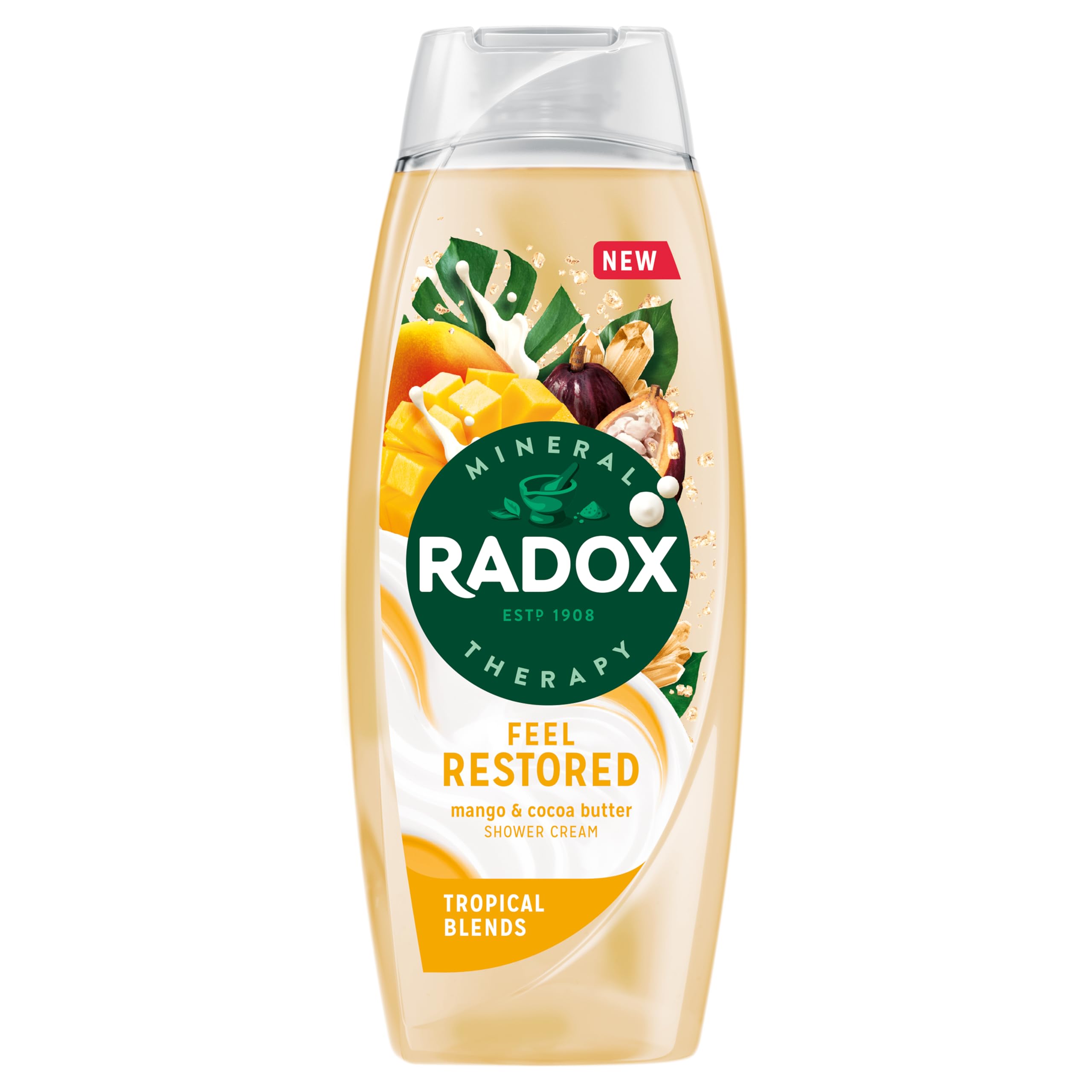 Radox Mineral Therapy Feel Restored Shower Cream with Cocoa Butter 450ml, 24 Pk