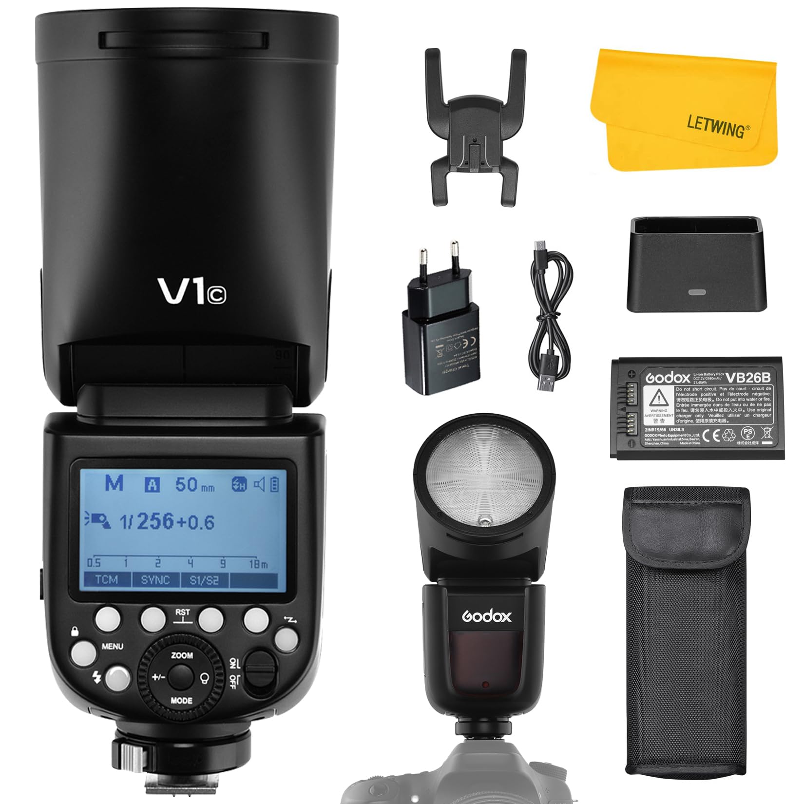 Godox V1C TTL Flash for Canon Camera 2.4G Wireless Round Head