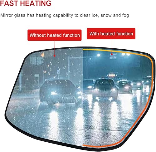 Miniatura 6 de Espejo calefactable para el lado del conductor, compatible con Nissan Altima Sentra 2013-2018, espejo para Nissan Altima Sentra, espejos laterales