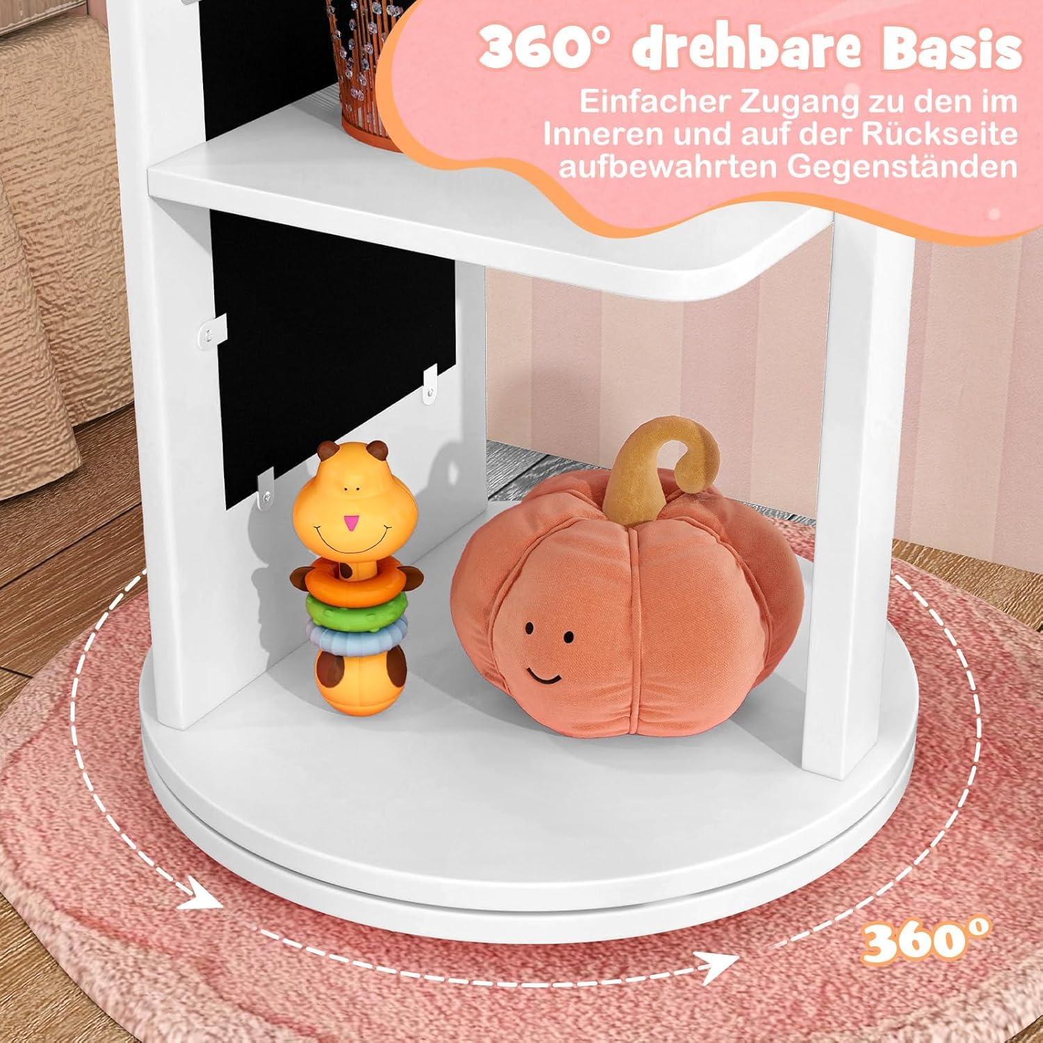 Sieradenkast Met Spiegel - Frameloze Full-Body Spiegel - 360° Draaibaa